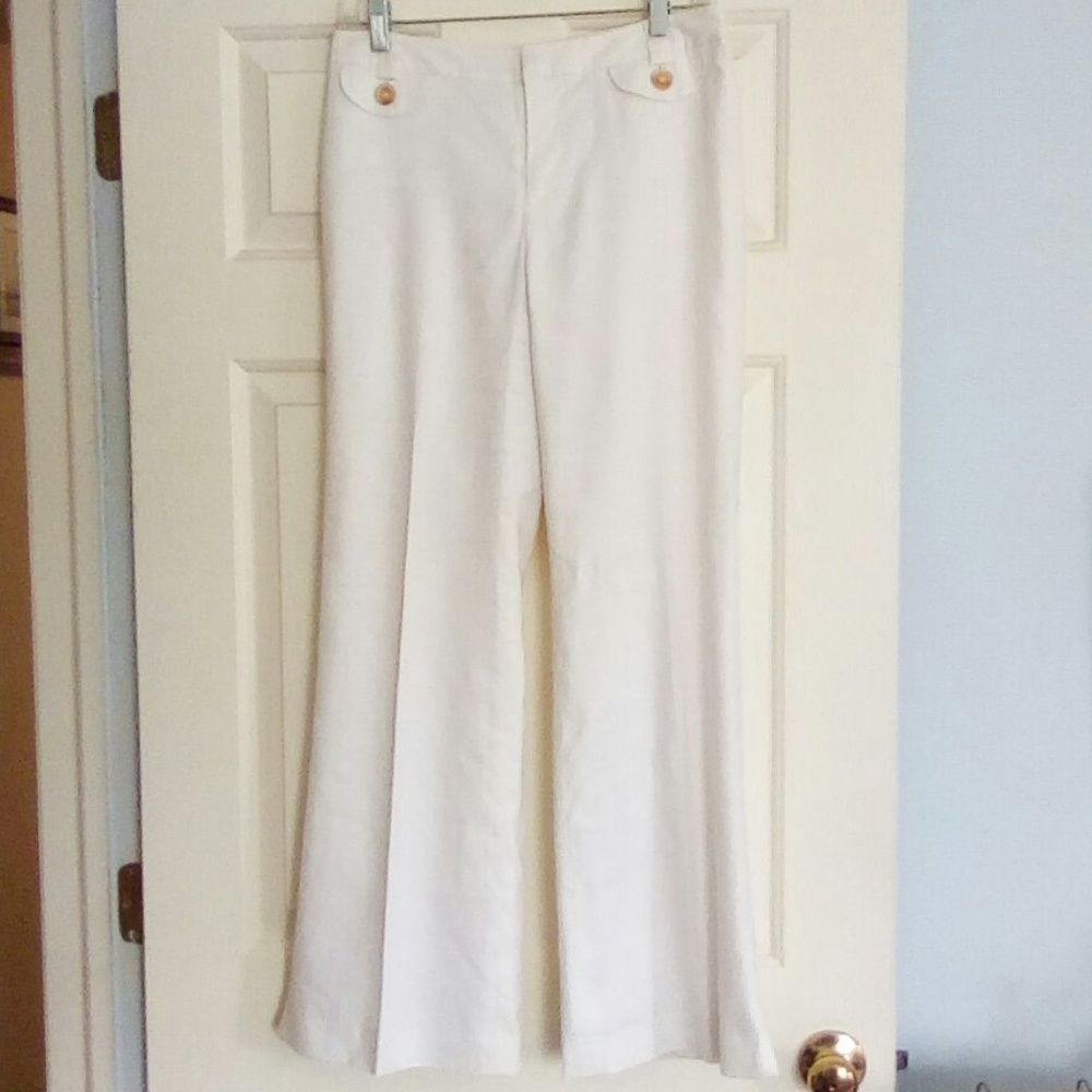 White linen pants